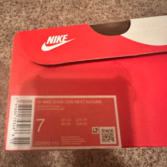 Nike Dunk Low Next Nature Sneakers - Bold Red - Picture 1 of 5